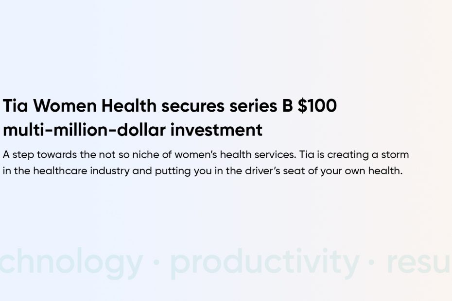 Women’s Healthcare Startup like Tia