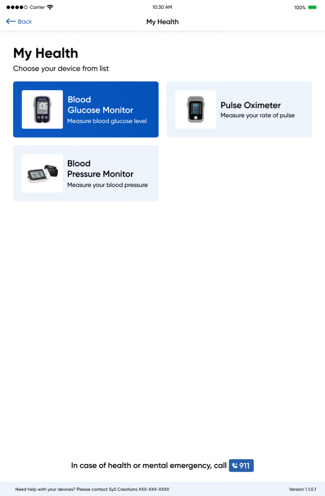 My Health - 2 - SyS Creations Healthcare IoT app devices