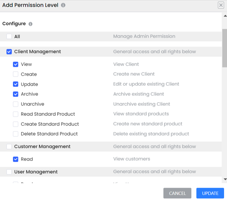 Manage permission on usage in medical office software